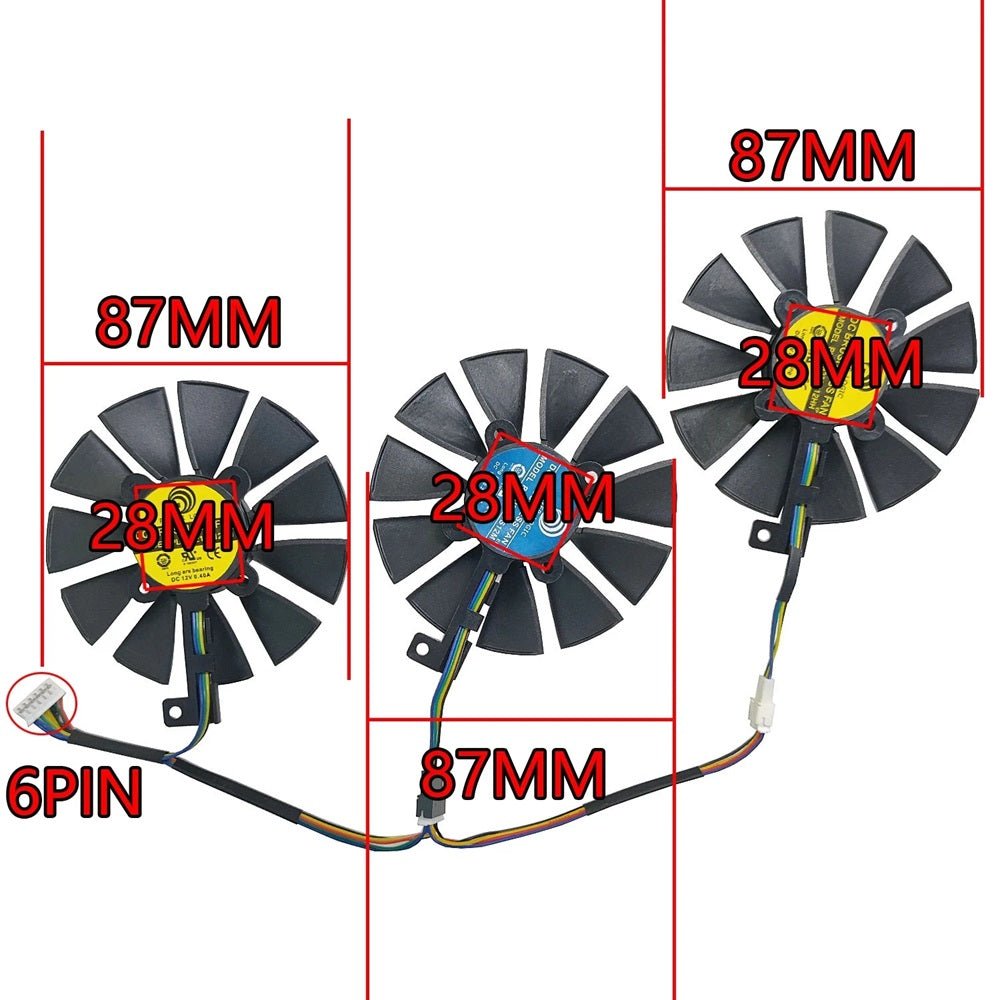 ASUS GTX 1060 1070 1080 Ti GTX 980Ti, RX 580 Graphics Card Fan Replacement