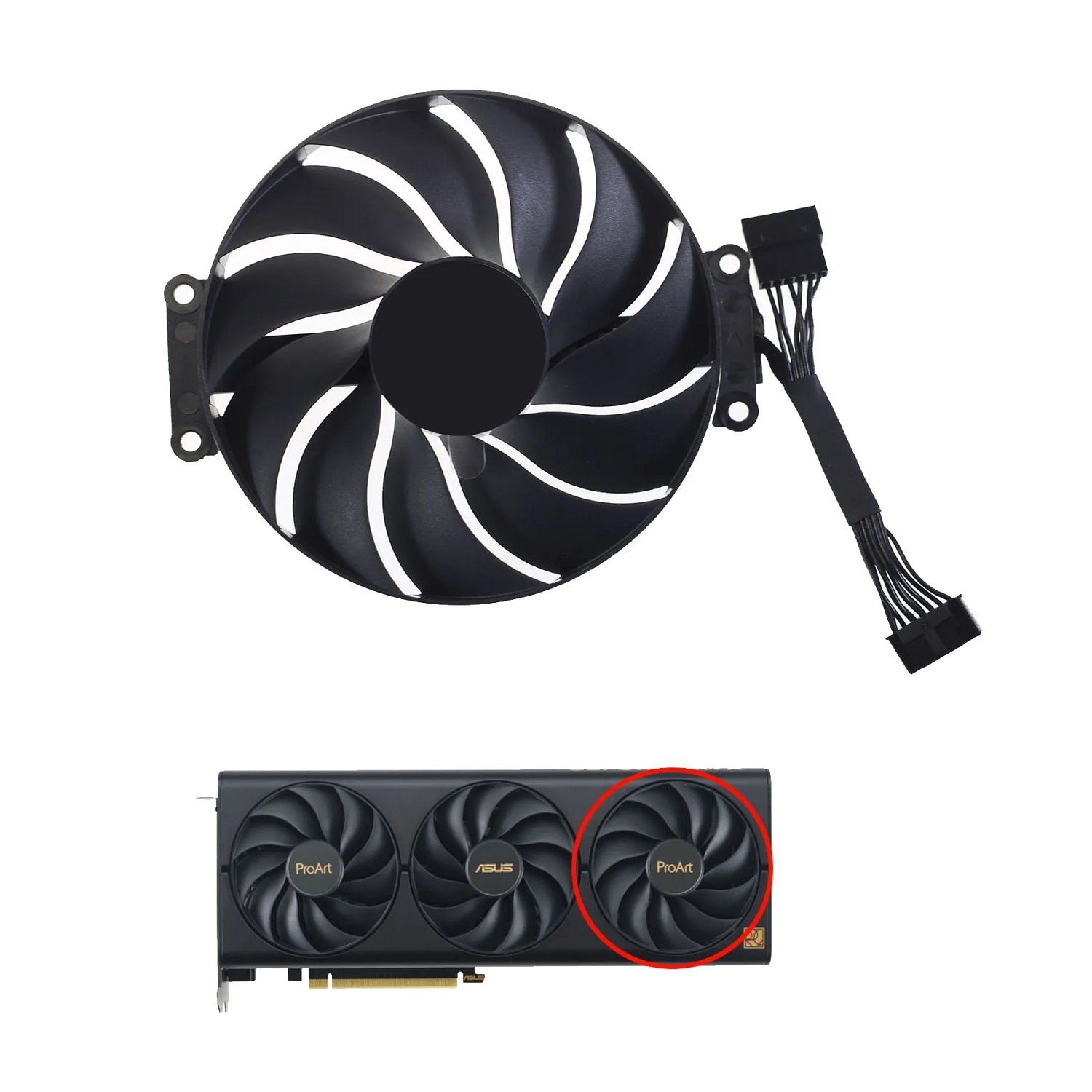 Asus ProArt GeForce RTX 4060, 4070, 4080 (Ti) GPU Fan Replacement