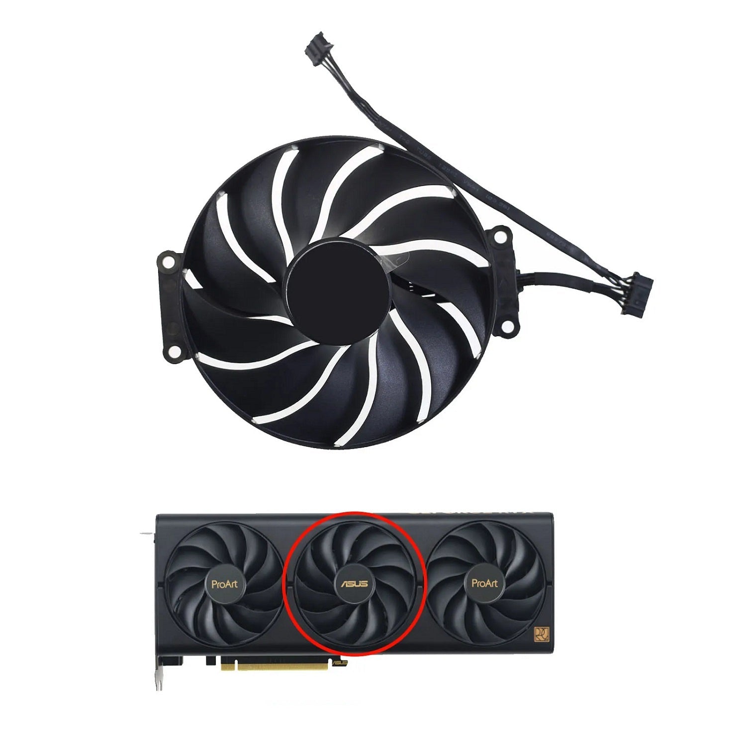 Asus ProArt GeForce RTX 4060, 4070, 4080 (Ti) GPU Fan Replacement