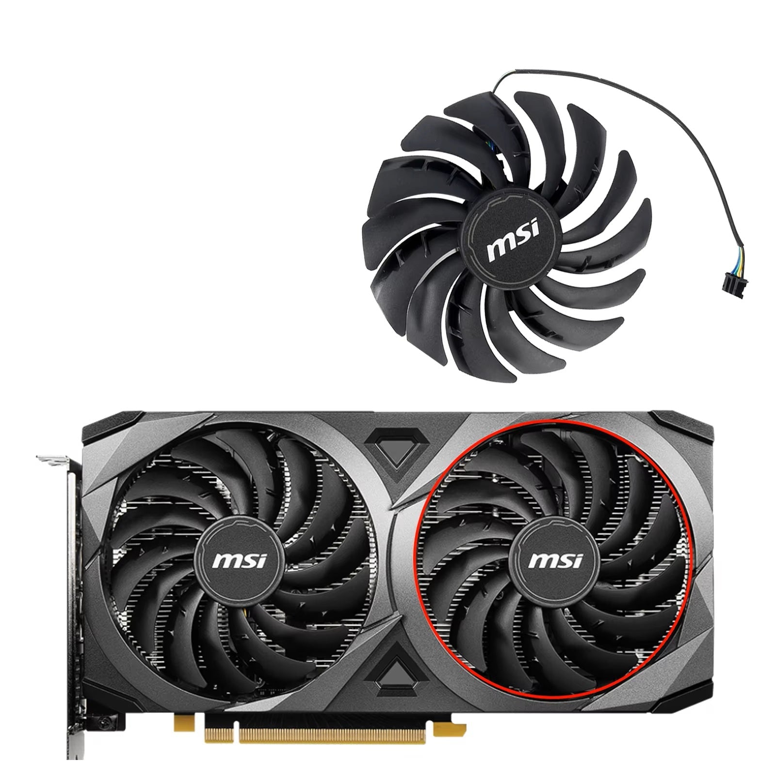 MSI RTX 3060 3060Ti 3070 VENTUS 2X OC Fan Replacement