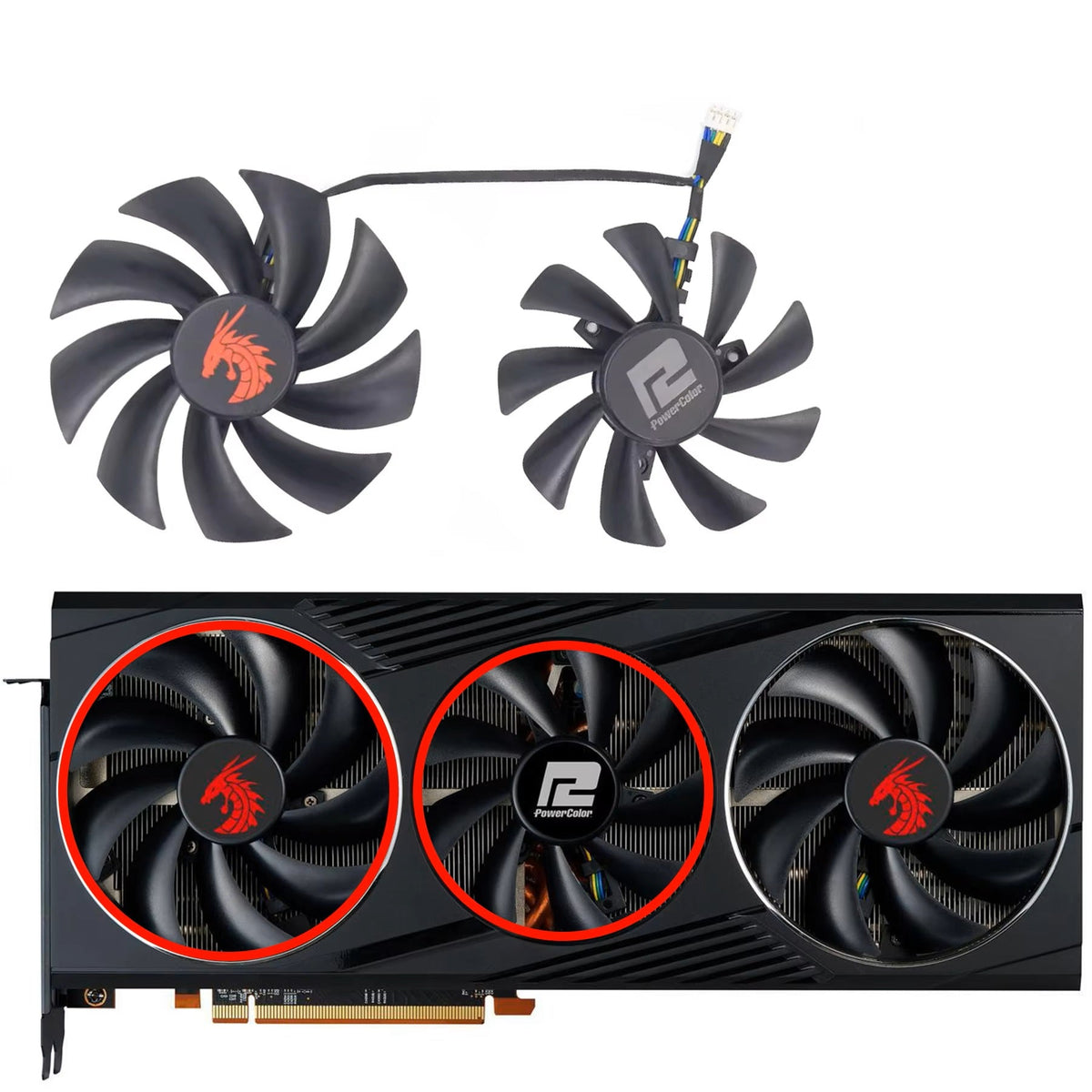 PowerColor RX 6800 & 6800 XT Red Dragon Fan Replacement